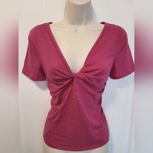 a new day V-neck tee, XS, NWOT, Pink